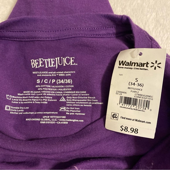 Beetlejuice Mens S SMALL 34/36 T-Shirt Graphic Tee Movie Classic Fun Adult Fan - Picture 8 of 10